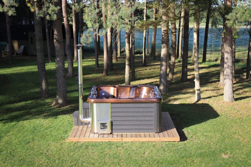 Jacuzzi akryl badtunna med integrerad kamin 10