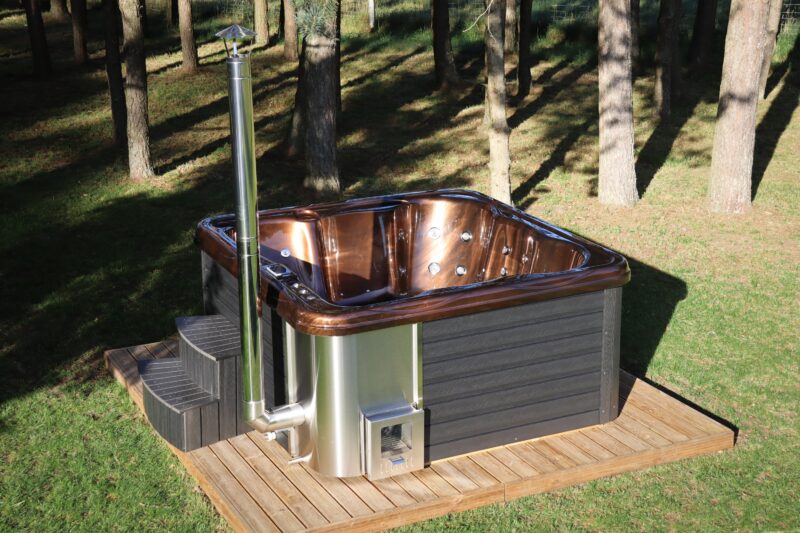 Jacuzzi akryl badtunna med integrerad kamin 7